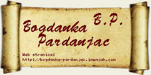 Bogdanka Pardanjac vizit kartica
